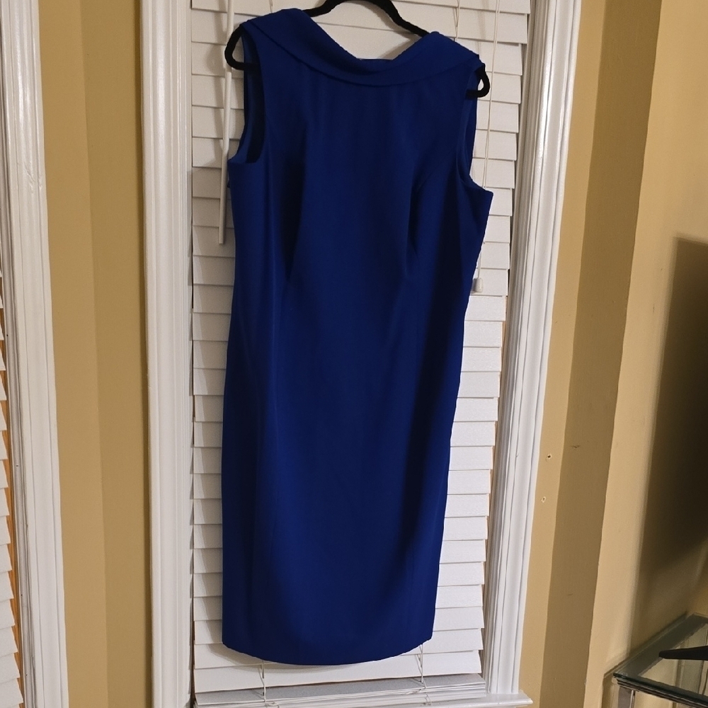 Teri Jon Royal Blue Sleeveless Sheath Dress Size 16
